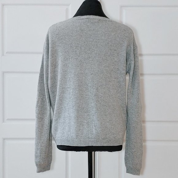 BRANDY MELVILLE Gray wool V-neck sweater - Picture 4 of 8